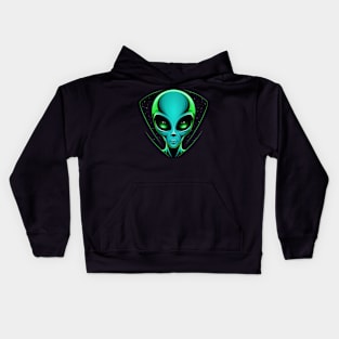 Green Alien Head Kids Hoodie